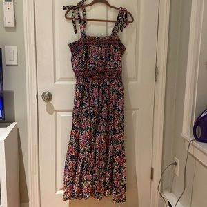 Jcrew smocked dress in watermark floral print-medium